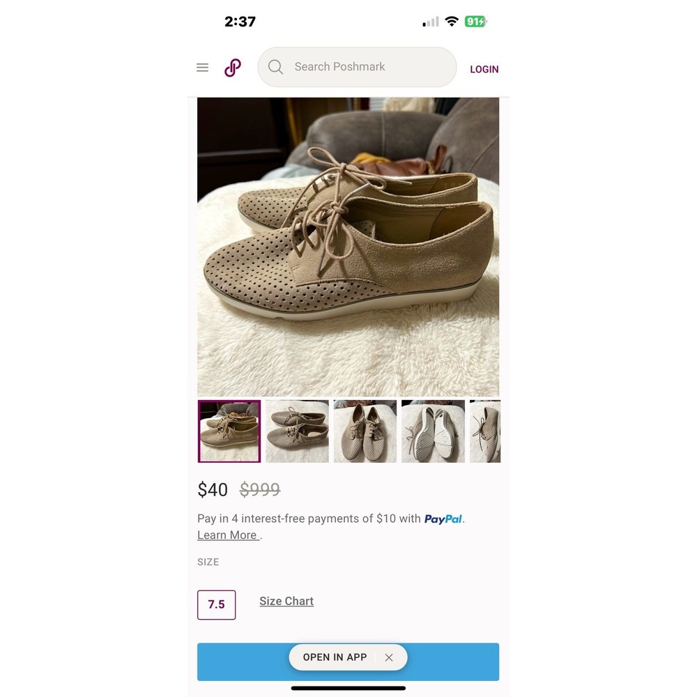 Ladies Clark's Somerset Size 6.5 Leather Loafers Tan
